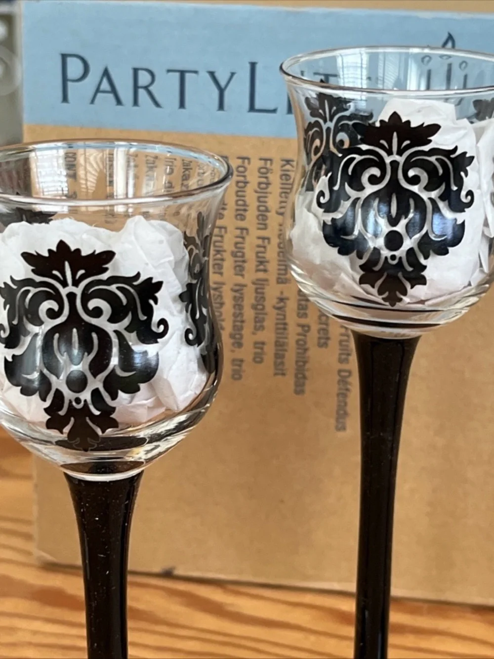 Partylite glass candle holders Forbidden Trio set of 3 - Picture 2 of 4